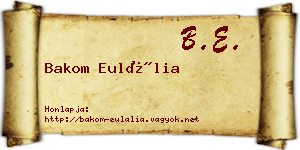 Bakom Eulália névjegykártya